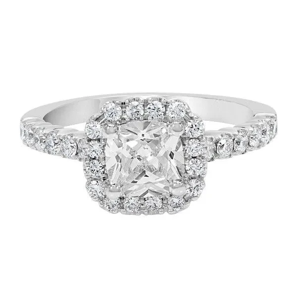 1.45 CTW Cushion Cut Halo Engagement Ring