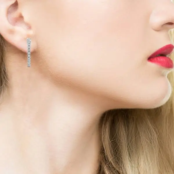 1.25 CTW Diamond Hoop Earrings