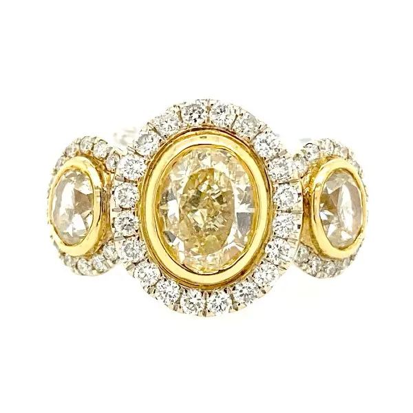 4.32 CTW Yellow Oval Diamond Halo Engagement Ring