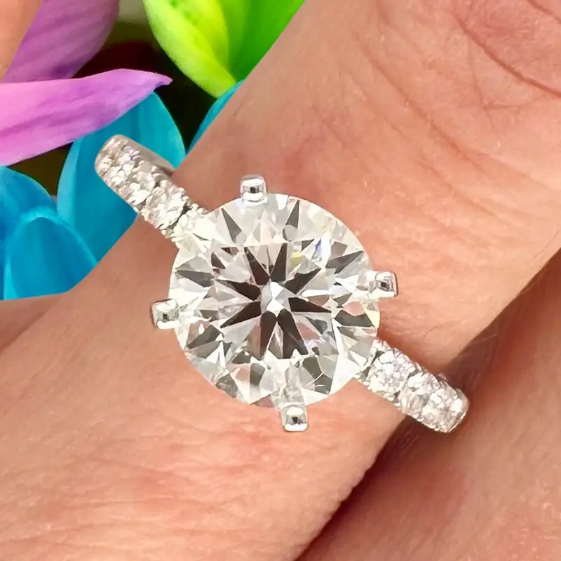 3.05 CTW Lab Grown Diamond Engagement Ring