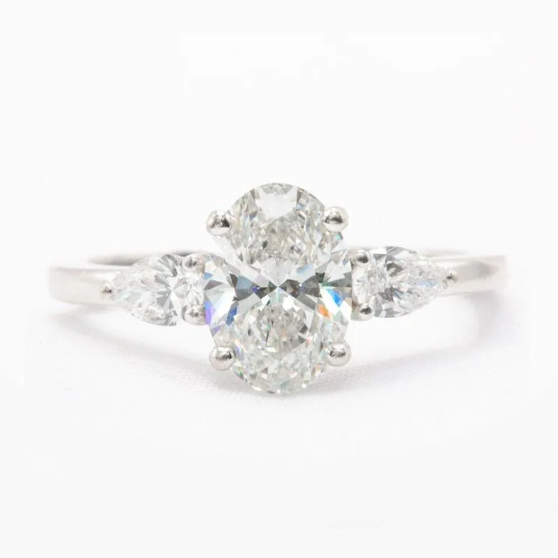 2.05 CTW 3 Stone Lab Grown Engagement Ring
