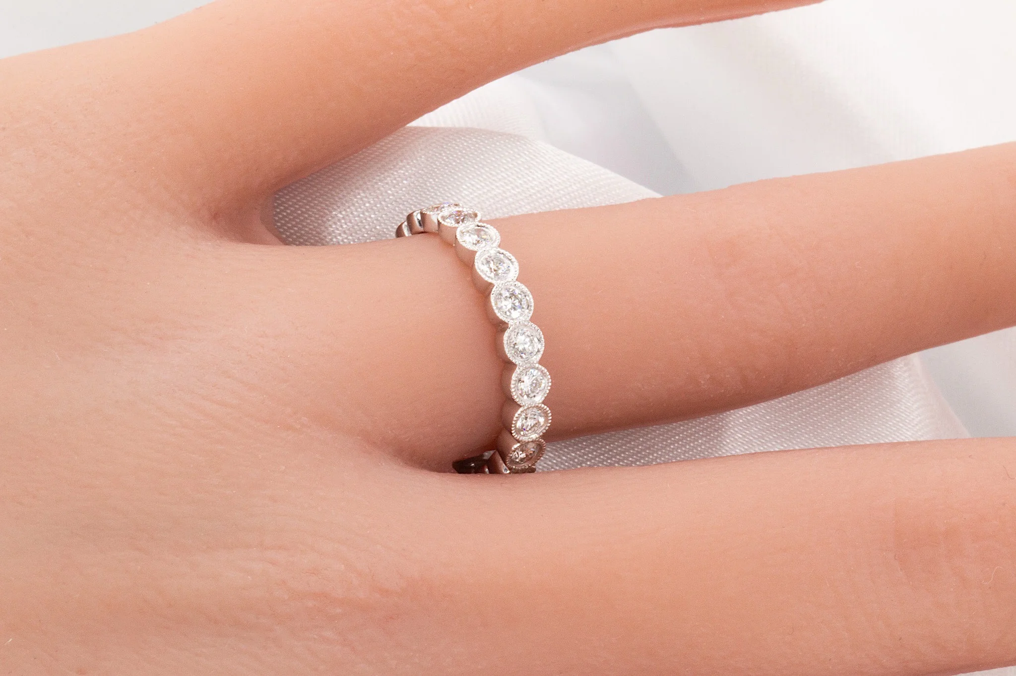 vintage inspired diamond wedding band
