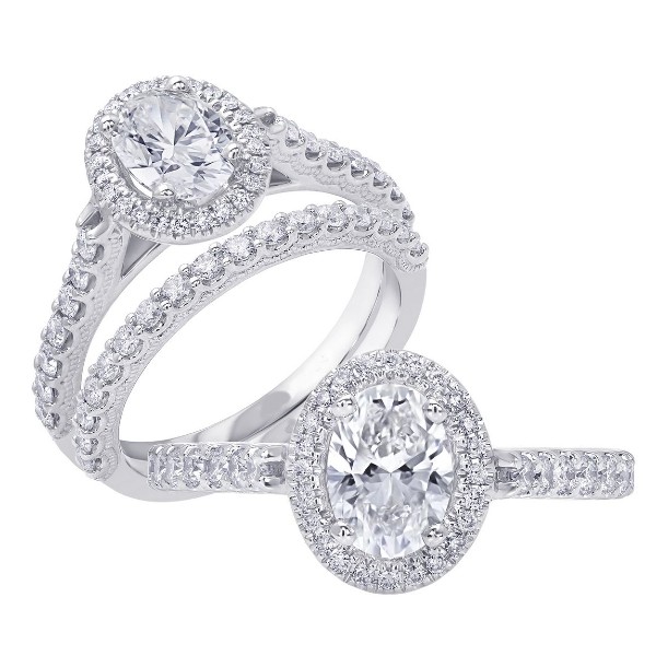 1.10 CTW Oval Halo Engagement Ring