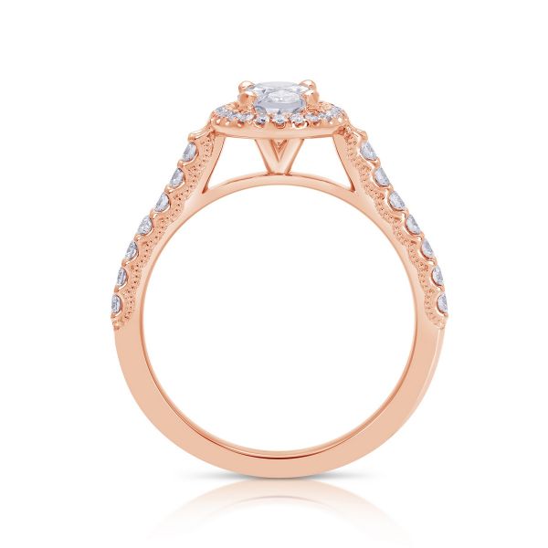 1.10 Oval Engagement RIng Rose Gold