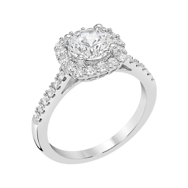 1.50 CTW Round Diamond Halo Engagement Ring 2