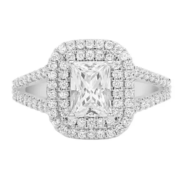 1.90 CTW Double Halo Engagement Ring