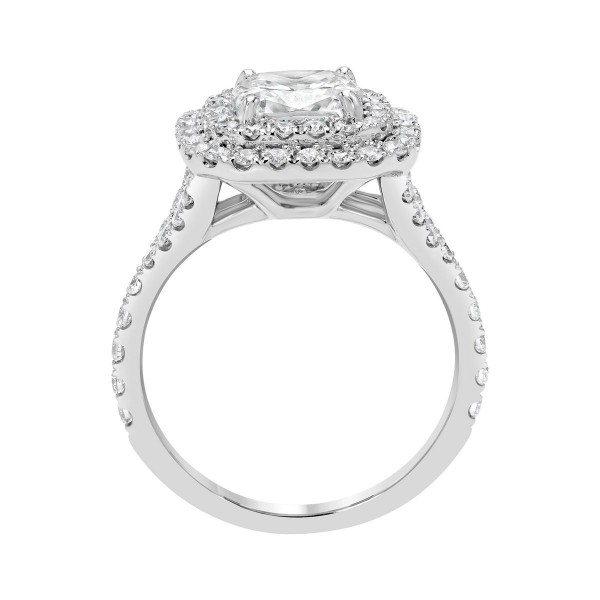 2.75 CTW Cushion Cut Diamond Engagement Ring side view