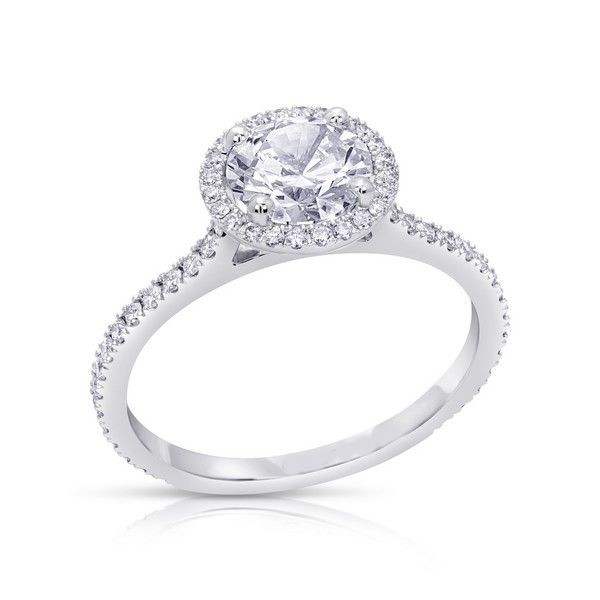 1.31 CTW Halo Engagement Ring Side View