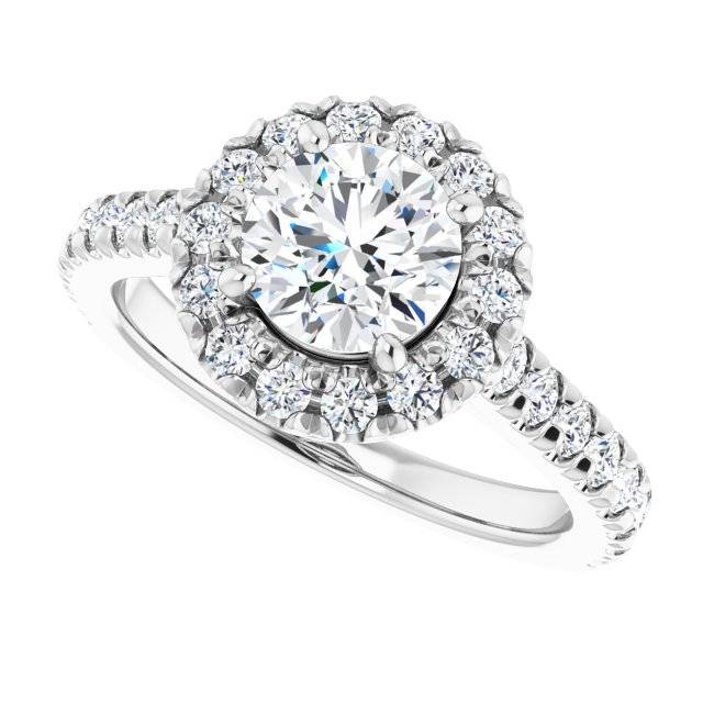 1.75 CTW Round Diamond Halo Engagement Ring