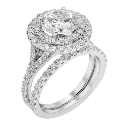 2.85 CTW Engagement Ring and Wedding Band