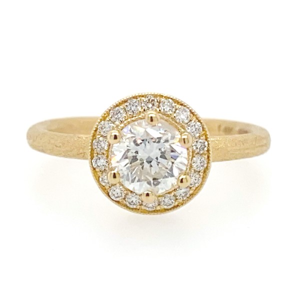 1.01 CTW Round Diamond Halo Engagement Ring