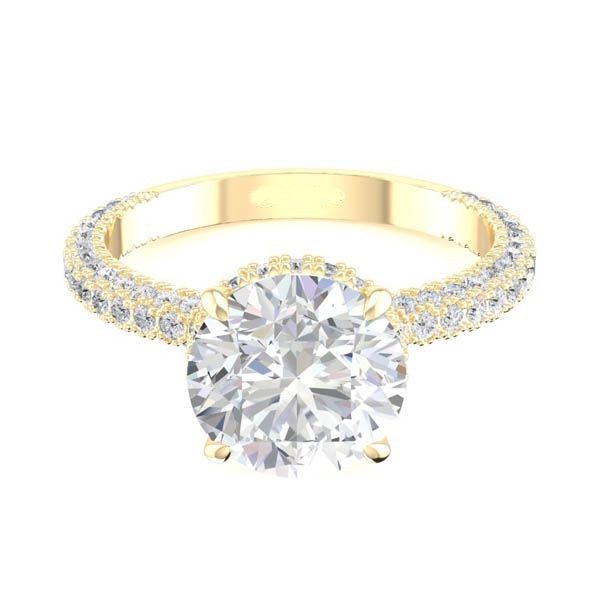 3.5 CTW Engagement Ring Yellow Gold