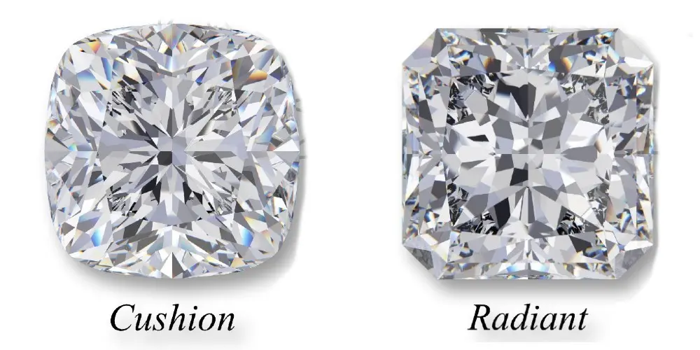 Cushion Cut VS Radiant Cut Diamonds