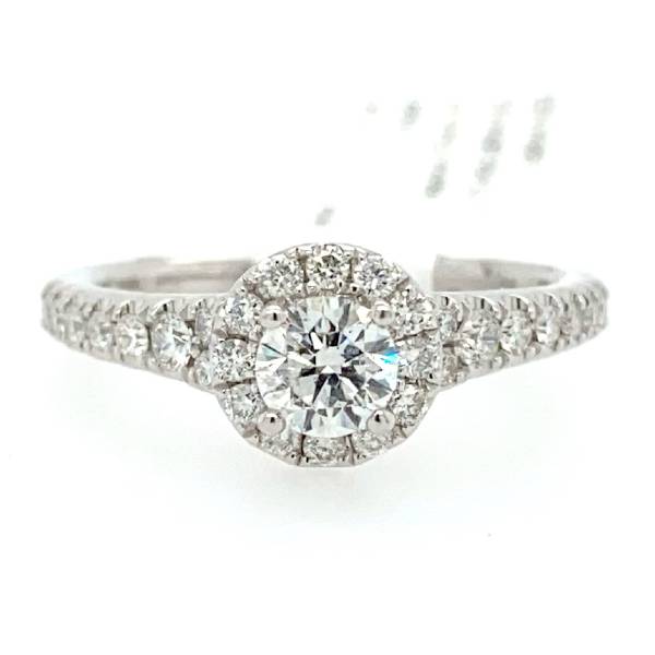 .77 CTW Halo Diamond Engagement Ring