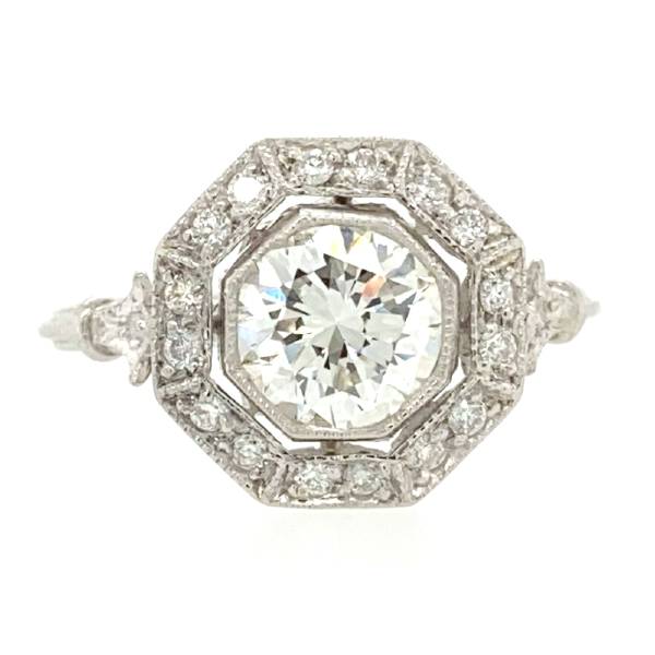 14k 1.36 CTW Antique Style Engagement Ring