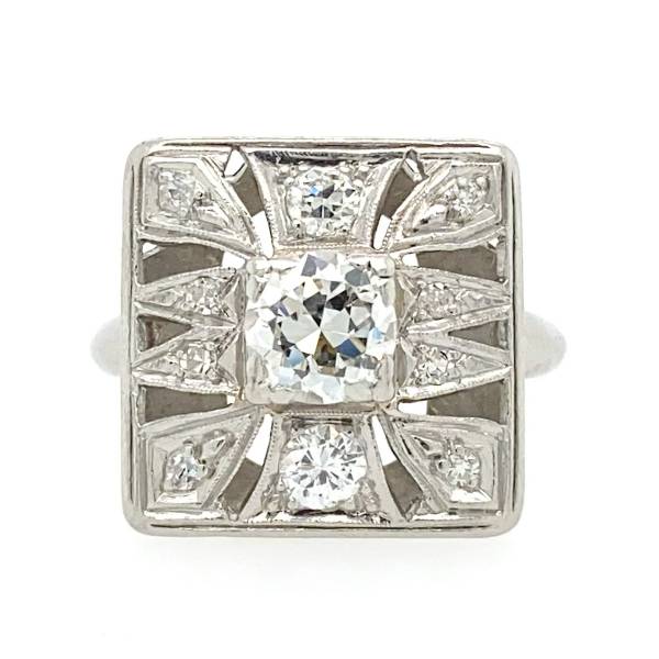 Platinum Antique Art Deco Diamond Ring