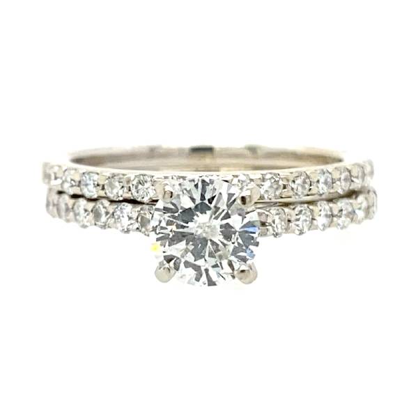 1.10 CTW Diamond Engagement Ring and Band