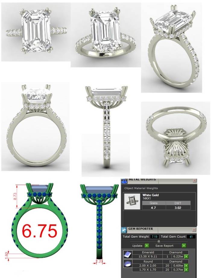 custom emerald engagement ring