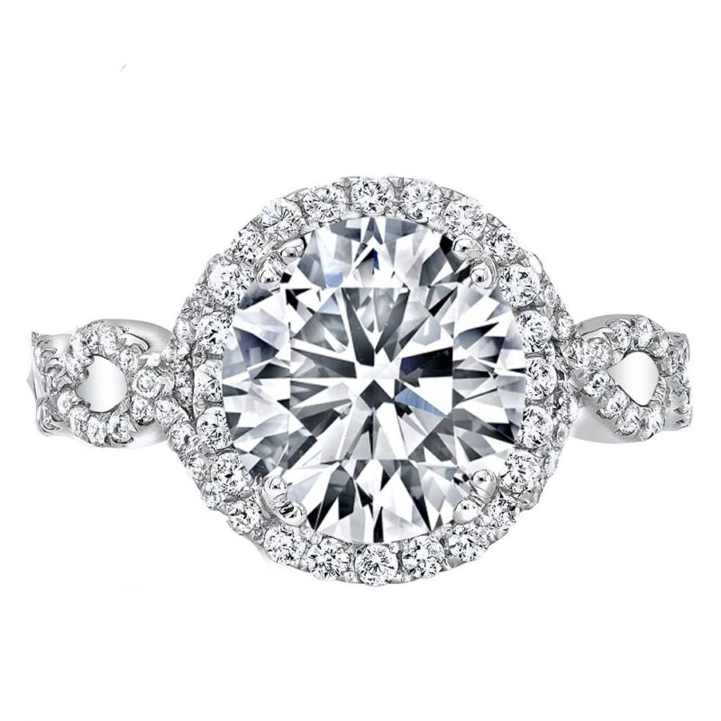 1.95 CTW GIA Diamond Halo Engagement Ring