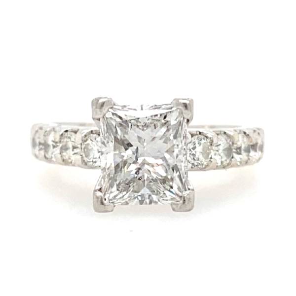 14k 2.80 CTW Princess Cut Engagement Ring