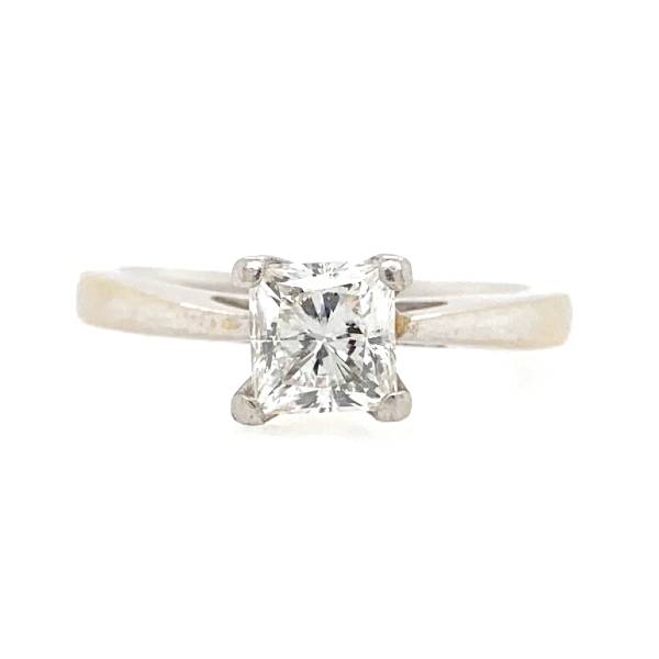 .95 CT Platinum Princess Cut Solitaire Engagement Ring