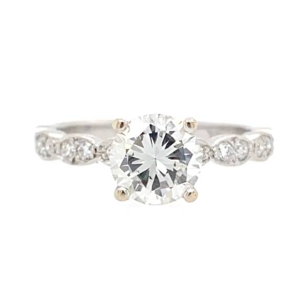 14k 1 CTW Round Diamond Engagement Ring