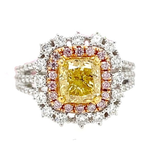 2.71 CTW GIA Fancy Yellow Engagement Ring