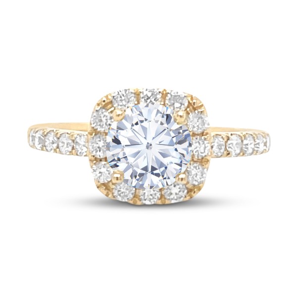 18k 1.50 CTW Halo Diamond Engagement Ring