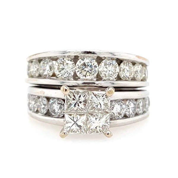 2 CTW Princess Cut Engagement Ring and Band