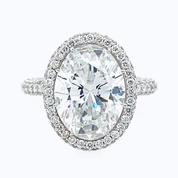 5.20 CTW Lab Oval Halo Engagement Ring
