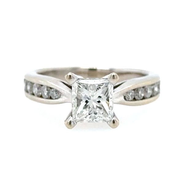 1.40 CTW Certified Princess Cut Engagement Ring
