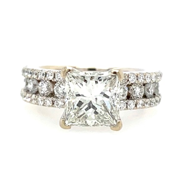 3.51 CTW Princess Cut Engagement Ring