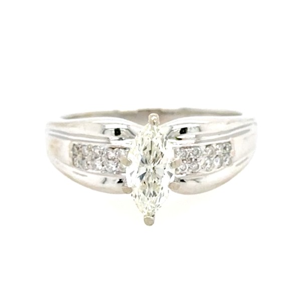 18K Marquise Diamond Engagement Ring