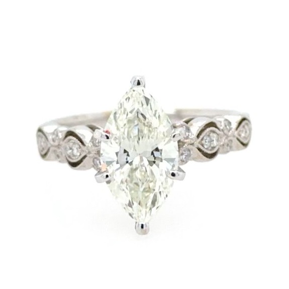 2.25 CTW 18k Marquise Diamond Engagement Ring