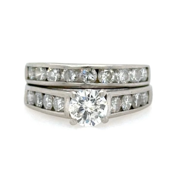 2.35 CTW Platinum Engagement Ring and Band