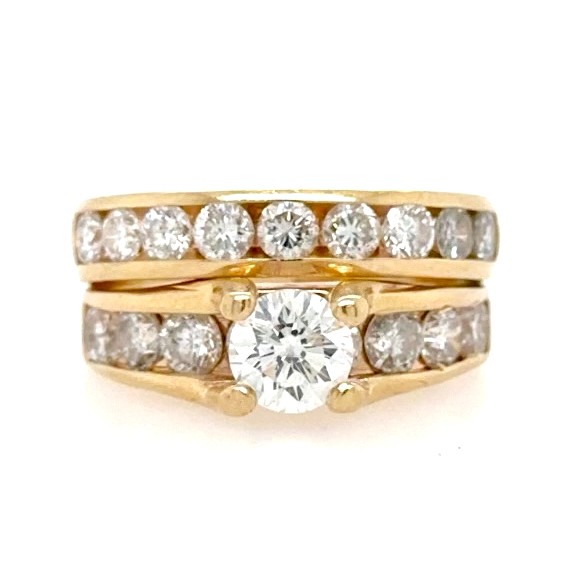 14k 2.50 CTW Engagement Ring and Wedding Band