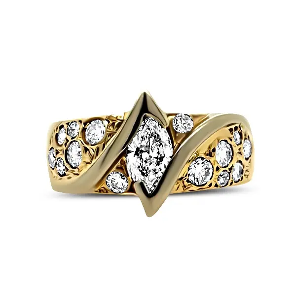 14k Marquise Diamond Engagement Ring