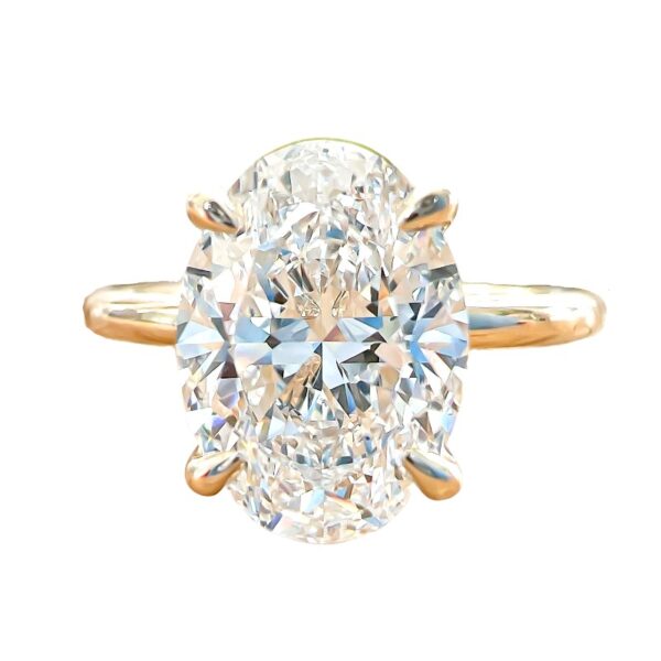 3 Carat Lab Oval Solitaire Engagement Ring