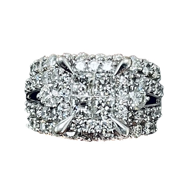 3.95 CTW Engagement Ring and Wedding Bands
