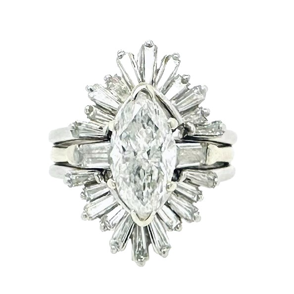 4.37 CTW Marquise Diamond Ring with Guard