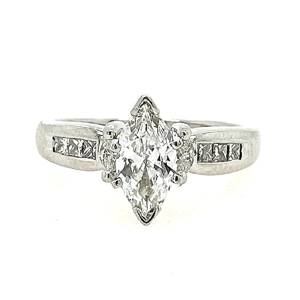 1 CTW Platinum Marquise Engagement Ring