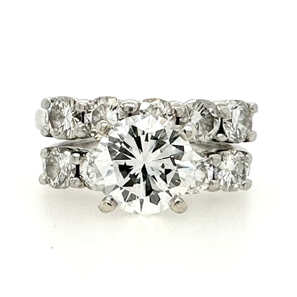 3.04 CTW Platinum Engagement Ring and Band