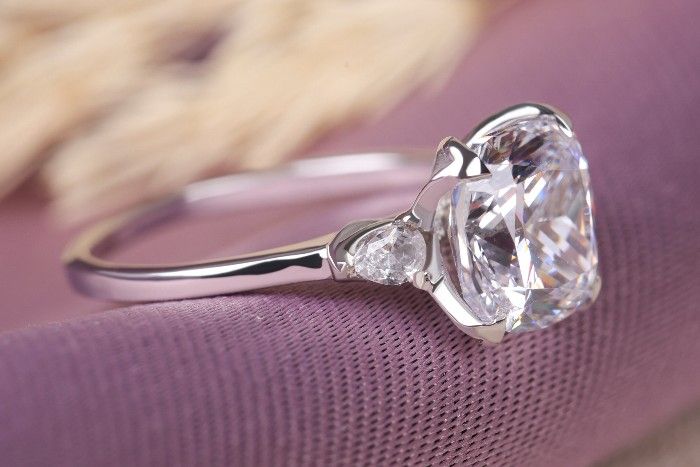 Cushion cut radiant engagement ring