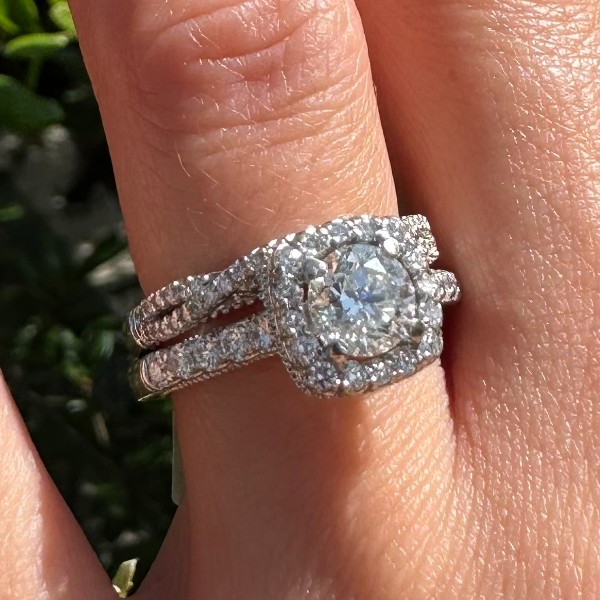 1.75 CTW Verragio Engagement Ring and Band