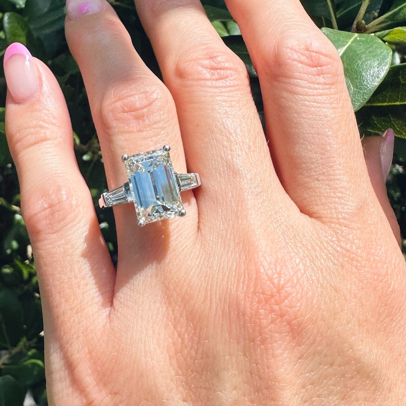 6.75 CTW Emerald Diamond Engagement Ring