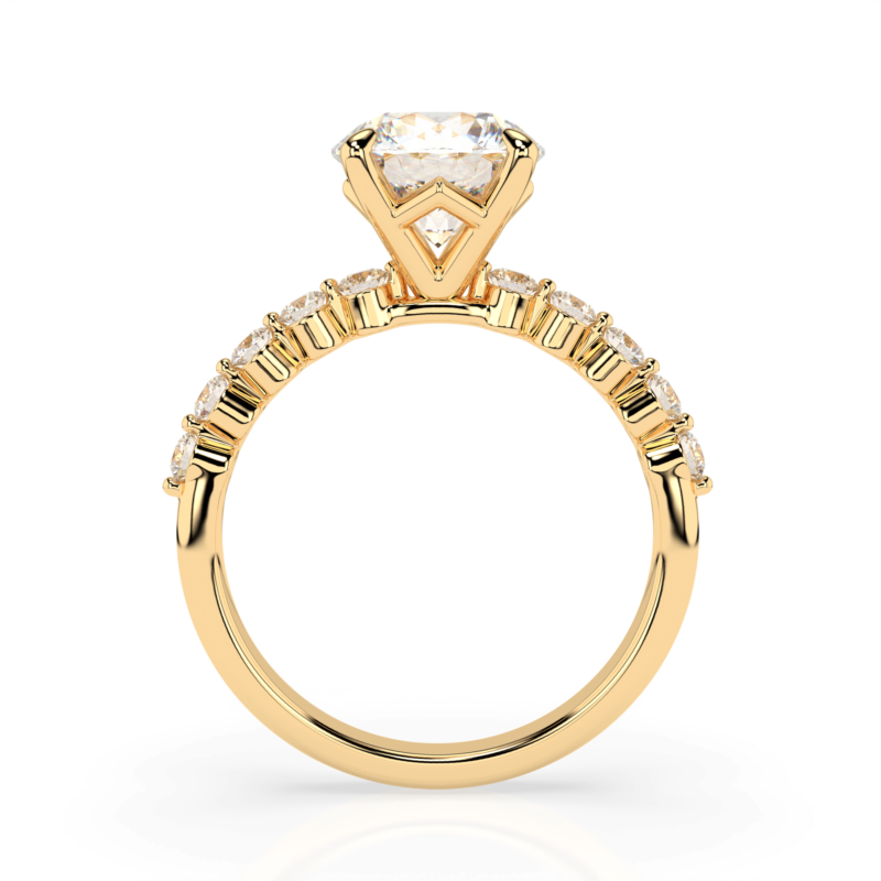 3.5 CTW Lab Floating Diamond Engagement Ring - Yellow Gold Main View