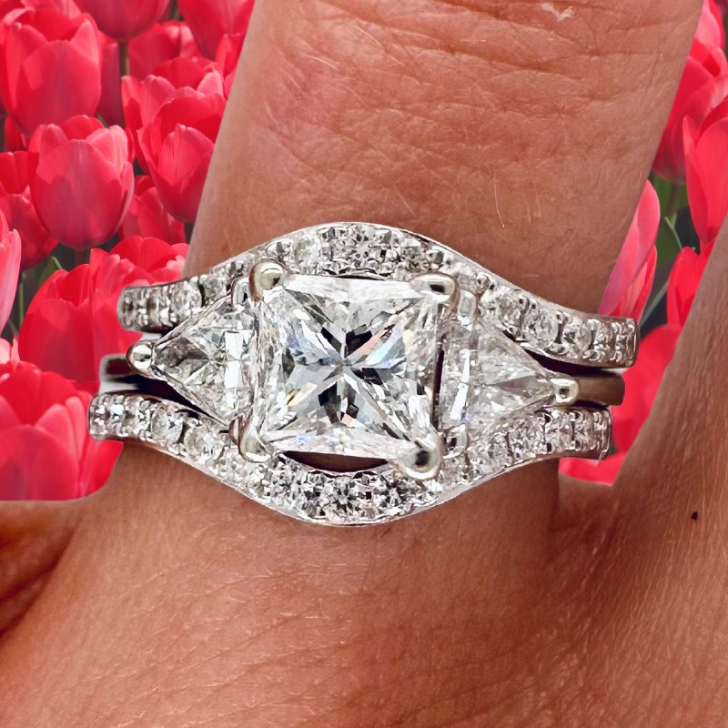 1.25 CTW Princess cut engagement ring
