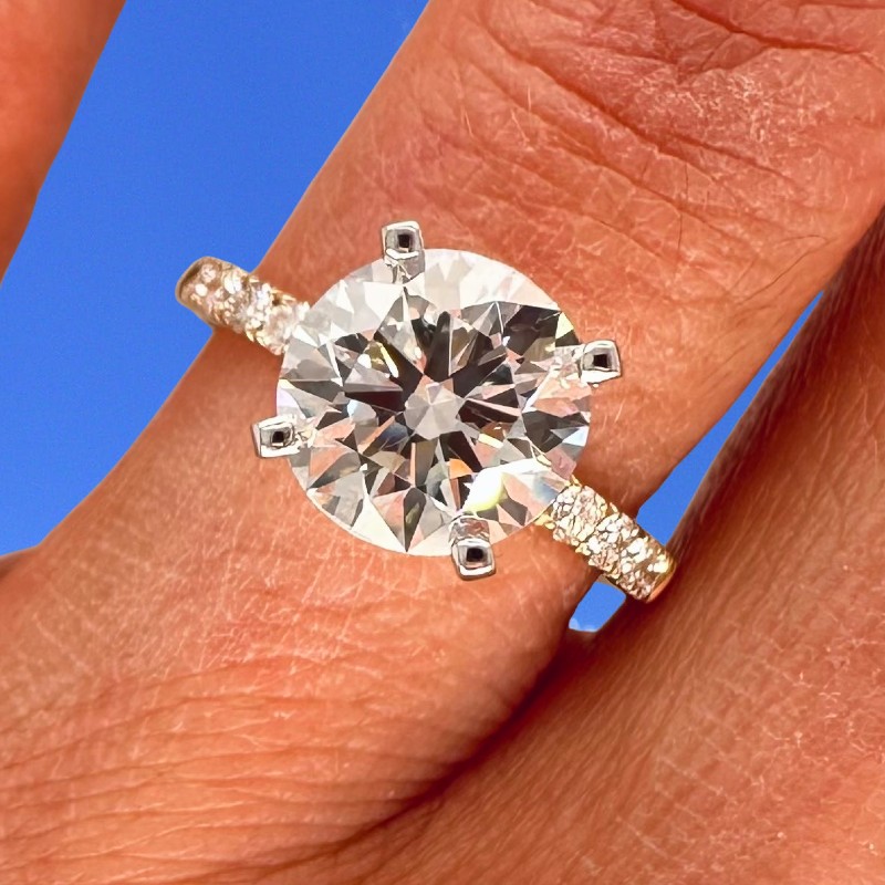 3 CTW Round Lab Diamond Engagement Ring