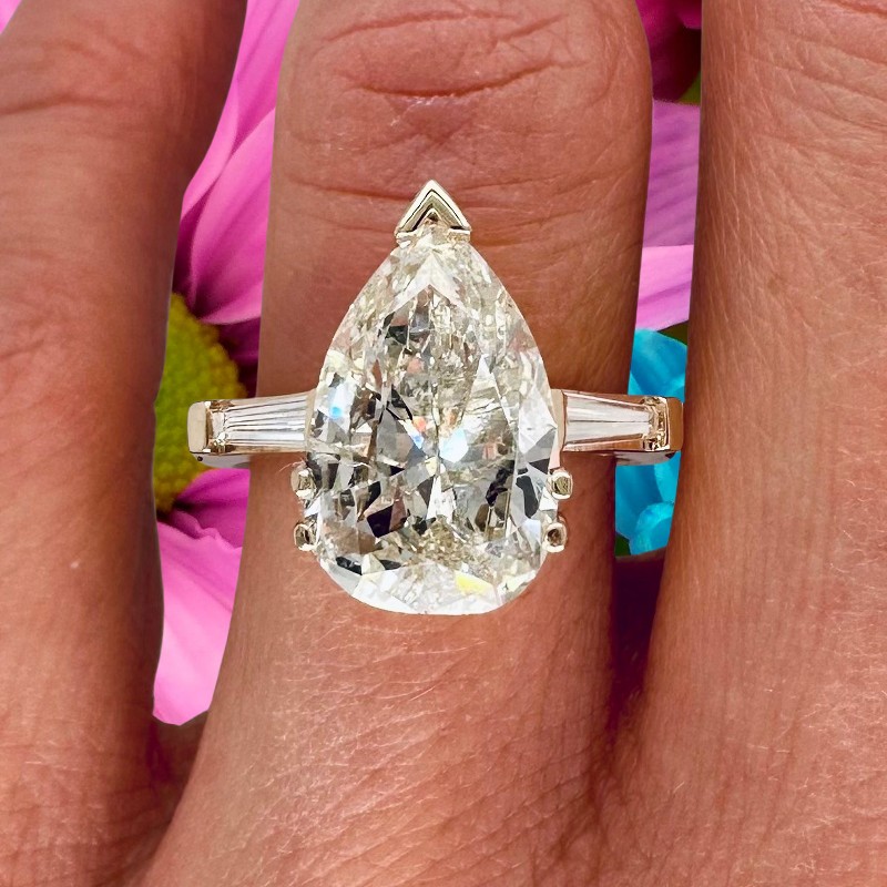4.5 CTW Pear Diamond Engagement Ring