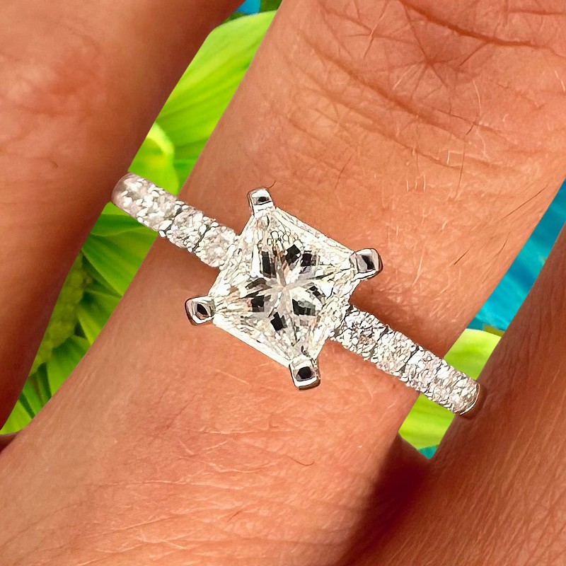 1.22 CTW GIA Certified Princess Cut Engagement Ring